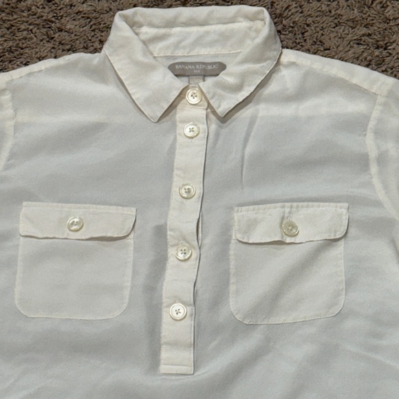 Banana Republic Women’s 100% Silk Ivory Blouse Size M - Picture 4 of 11